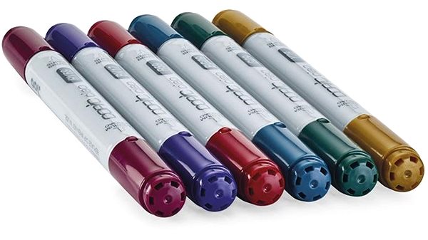 COPIC Ciao double-sided Brush Chisel 6 pcs jewel tones .