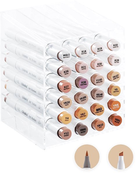 OHUHU double-sided Brush Chisel 24 pcs facial markers + blender .