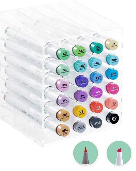 Markers OHUHU double-sided Brush Chisel 24 pcs basic + blender .