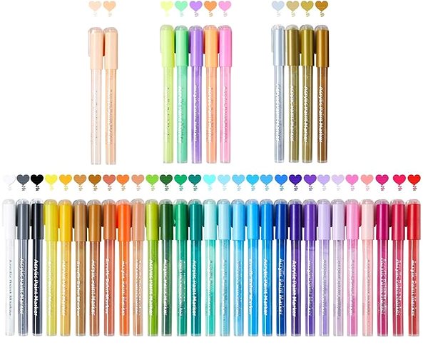 OHUHU acrylic markers 40 pcs round tip .