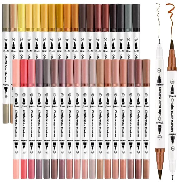 Markers OHUHU Aqua Brush Marker 36 pcs skin .