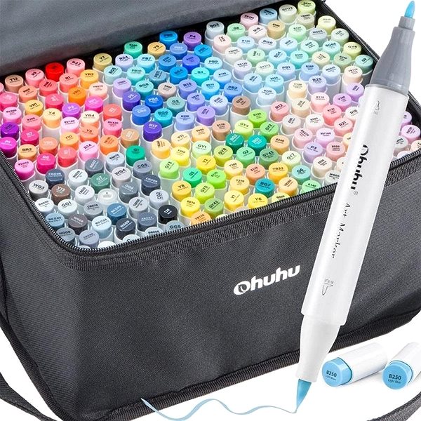 Markers OHUHU double-sided Brush Fine 216 pcs + blender .
