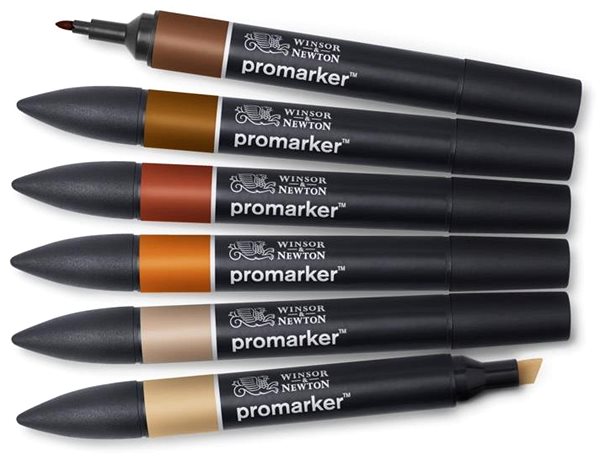 Markers WINSOR NEWTON double-sided Fine Chisel 6 pcs Skin tones 2 .