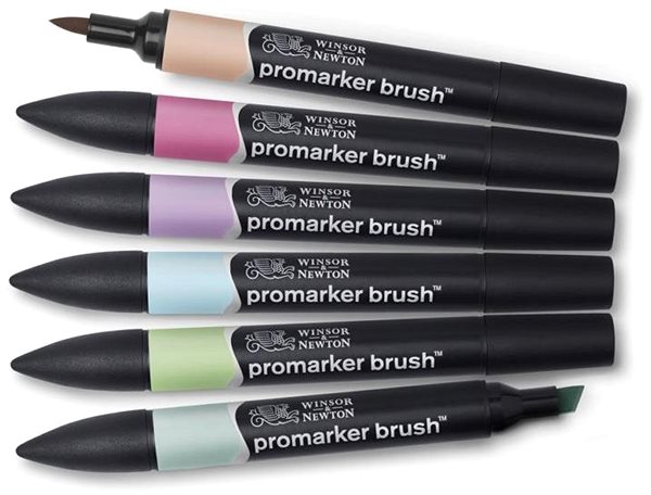 WINSOR NEWTON Double Sided Brush Chisel 6 pcs Pastel tones .