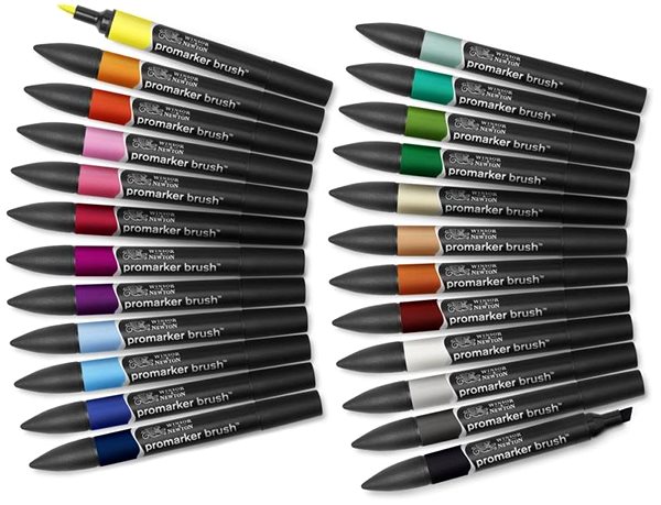 WINSOR NEWTON Double Sided Brush Chisel 24+1 pcs Student designer set in pencil case.
