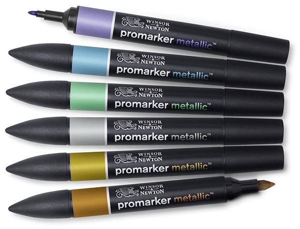 Markers WINSOR NEWTON double-sided Fine Round 6 pcs Metallic .