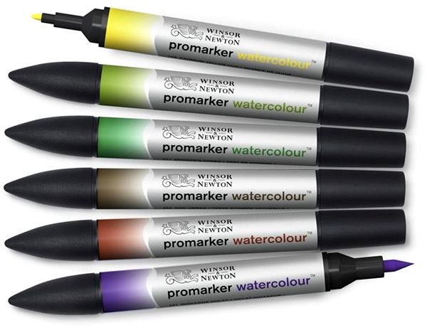 Markers WINSOR NEWTON double-sided Brush Fine 6 pcs Foliage tones .