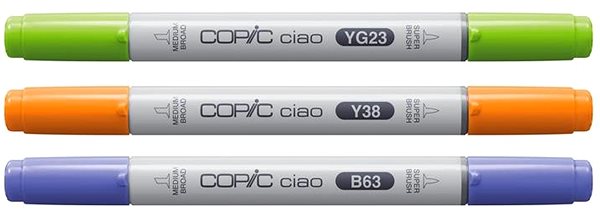 COPIC Ciao double-sided Brush Chisel 3 pcs Botanic Palette .