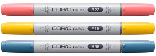 COPIC Ciao double-sided Brush Chisel 3 pcs Brilliant Palette .