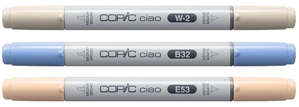 COPIC Ciao double-sided Brush Chisel 3 pcs Cozy Palette .