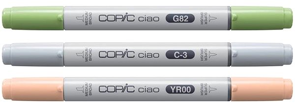 COPIC Ciao double-sided Brush Chisel 3 pcs Natural Palette .
