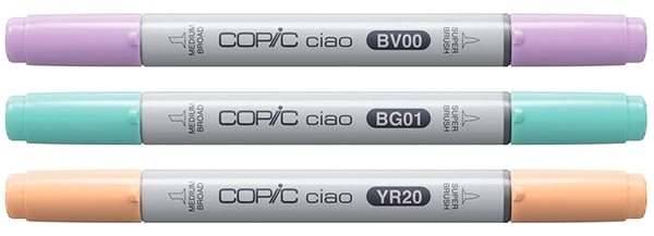COPIC Ciao double-sided Brush Chisel 3 pcs Pastel Palette .