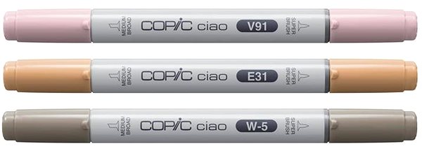 COPIC Ciao Double Sided Brush Chisel 3 pcs Pet Palette .