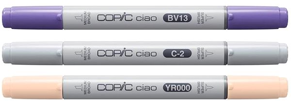 COPIC Ciao double-sided Brush Chisel 3 pcs Serene Palette .