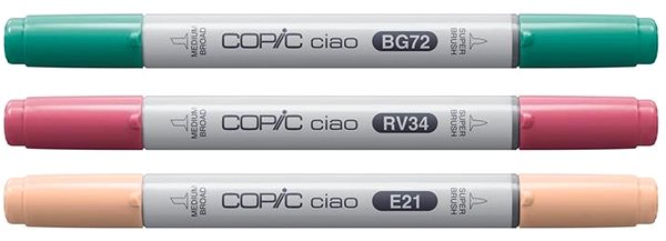COPIC Ciao double-sided Brush Chisel 3 pcs Vibrant Palette .