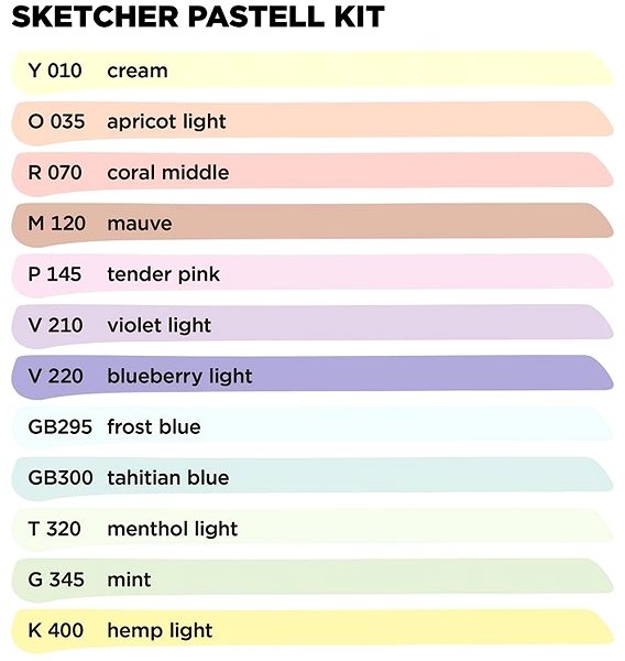 Markers MOLOTOW Sketcher 12 pcs pastel .