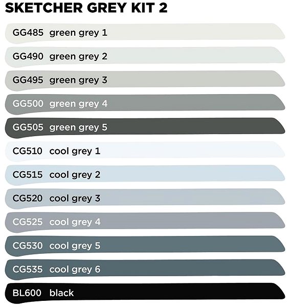 Markers MOLOTOW Sketcher 12 pcs grey B .