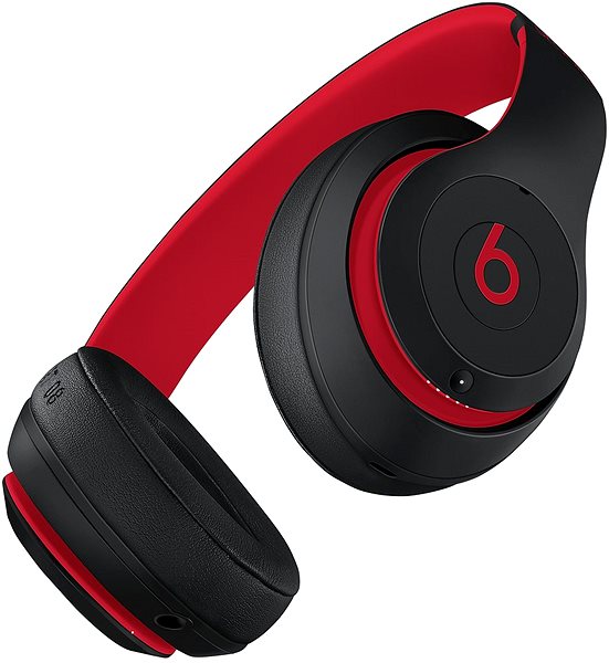 Kabellose Kopfhörer Beats Studio3 Wireless - Die Beats Decade-Kollektion - schwarz-rot verwittert Seitlicher Anblick