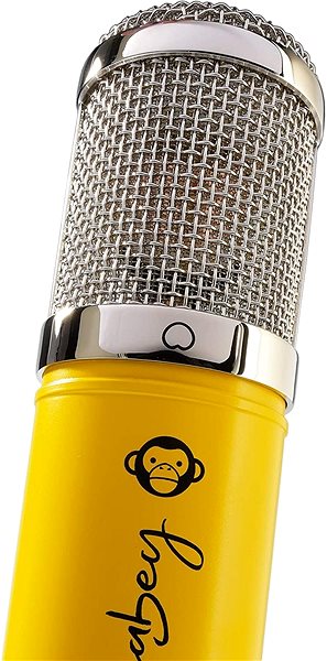 Microphone Monkey Banana Mangabey Banana Lateral view