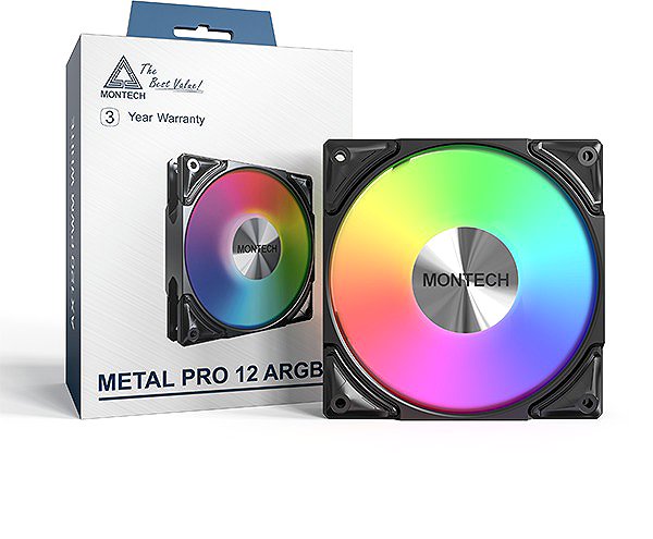 PC Fan Montech METAL PRO 12 ARGB PWM Black ...