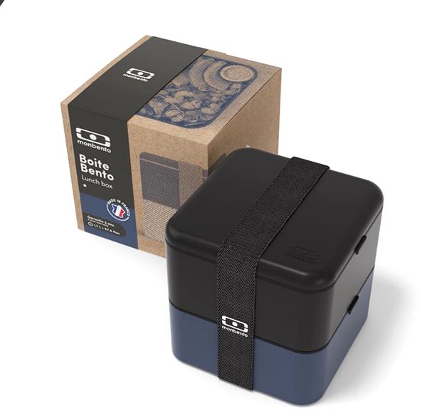 Snack Box MonBento Snack bento box Square Midnight Onyx ...
