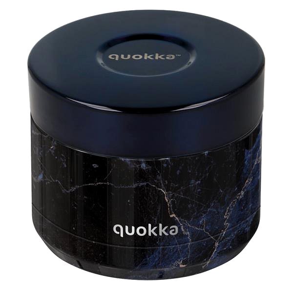Desiatový box Quokka Antikorová dóza na jedlo Whim Black Marble, 360 ml ...