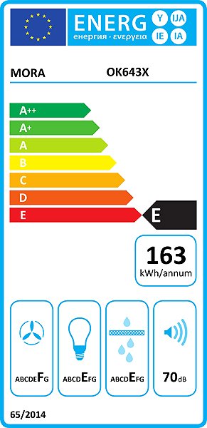 Digestor MORA OK 643 X Energetický štítok