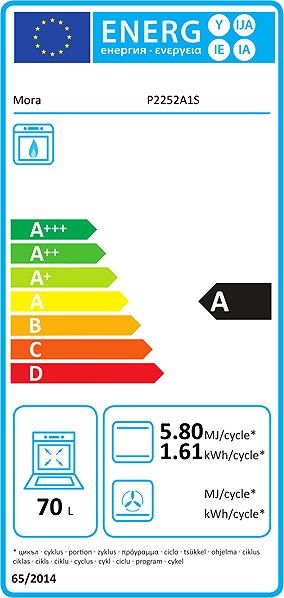 Kitchen Stove MORA P 2252 A1S Energy label