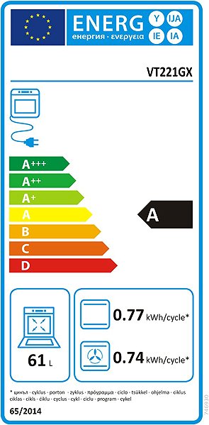 Built-in Oven MORA VT 221 GX Energy label