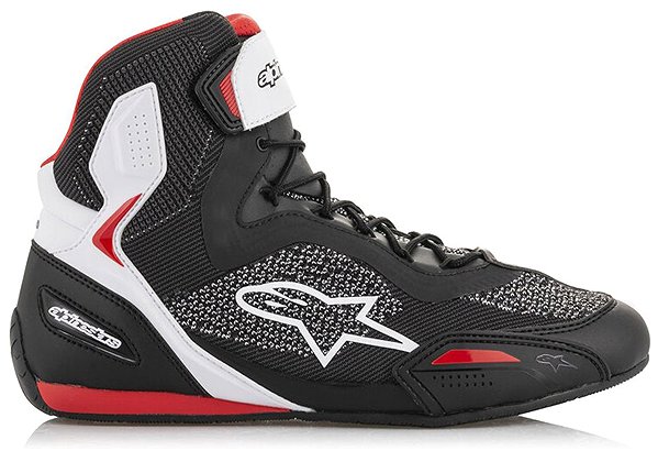 ALPINESTARS FASTER-3 RIDEKNIT motorcycle boots, black/white/red, 2025, size 46.