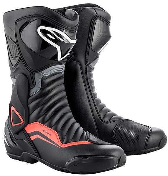 Boty na motorku ALPINESTARS boty S-MX 6, černé/šedé/červené fluo, 2024, vel. 47 ...