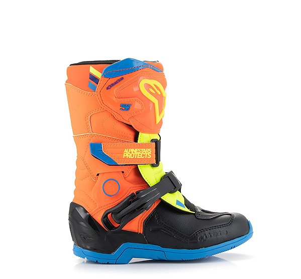 Motoros csizma ALPINESTARS TECH 3S KIDS, gyermek, fluo narancssárga / kék / fluo sárga / fekete, 2025, 28 ...