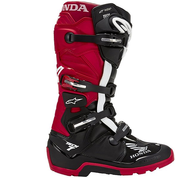 Motoros csizma ALPINESTARS TECH 7 Enduro DRYSTAR HONDA kollekció, fekete/piros, 2025, mérete 45,5 ...