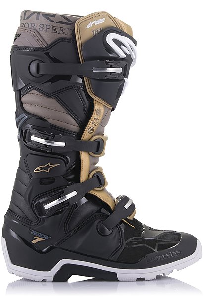 Boty na motorku ALPINESTARS boty TECH 7 Enduro DRYSTAR, černé/šedé/zlaté, vel. 42 ...