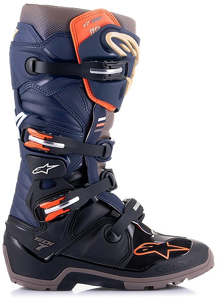Motoros csizma ALPINESTARS TECH 7 Enduro DRYSTAR, kék/szürke/narancs/fekete, 2025, 42-es méret ...