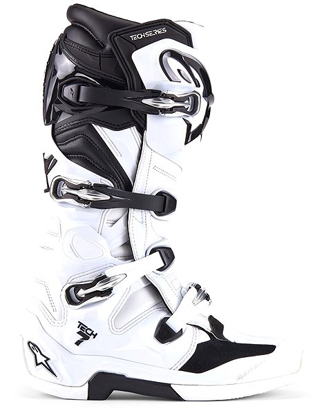 ALPINESTARS TECH 7 motorcycle boots, white/black, 2025, size 42 .