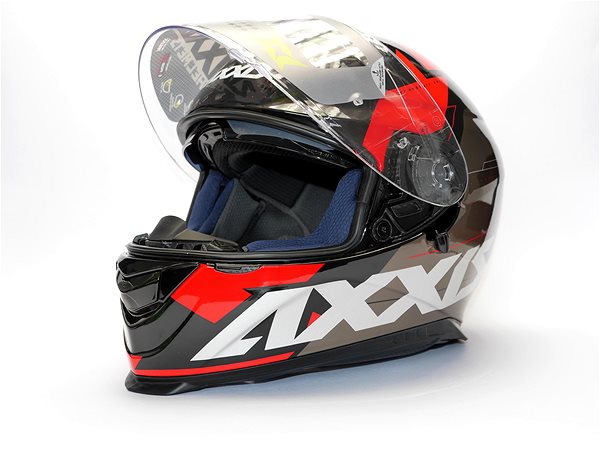 Prilba na motorku Axxis Eagle SV Diagon D1 Integrálna prilba červená lesklá XS Predná strana – 3D