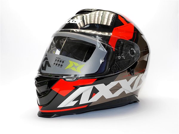 Prilba na motorku Axxis Eagle SV Diagon D1 Integrálna prilba červená lesklá XS Predná strana – 3D