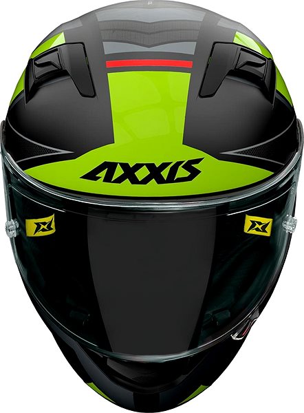 Motoros sisak Axxis GP Racer SV Fiber Tech Integral sisak, matt fluo sárga, L Elülső oldal - 3D