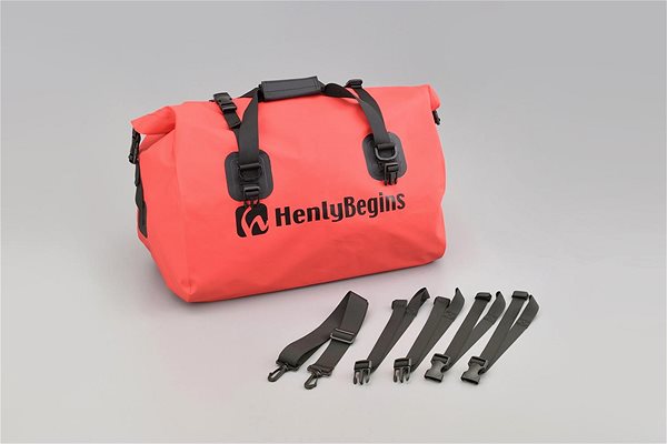 Taška na motorku Henlybegins vodotesná taška na sedadlo spolujazdca, červená, objem 60 l ...