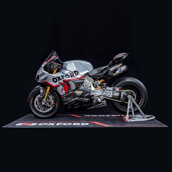 Koberec pod motorku OXFORD textilný koberec pod motocykel RACE XL rozmer 240 × 103 cm, spĺňa predpisy FIM ...