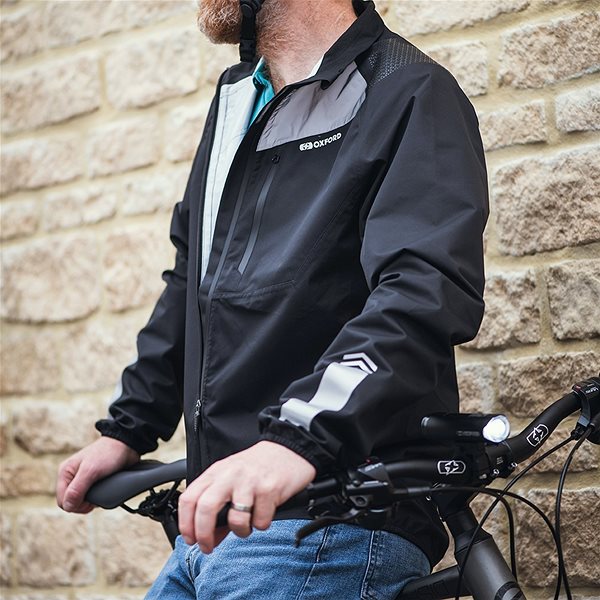 Bunda na motorku Oxford Endeavour Waterproof, černá/šedá reflexní, L ...