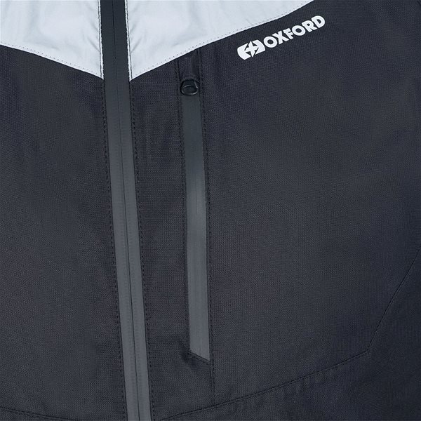 Motorkárska bunda Oxford Endeavour Waterproof, čierna/sivá reflexná, M ...