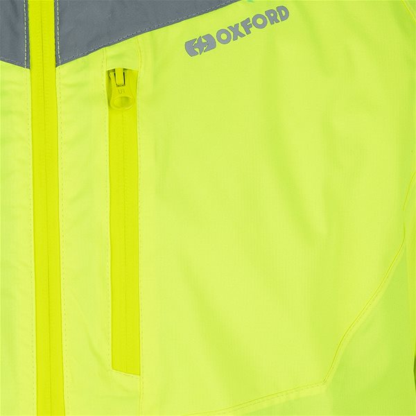 Motorkárska bunda Oxford Endeavour Waterproof, žltá fluo/sivá reflexná, L ...