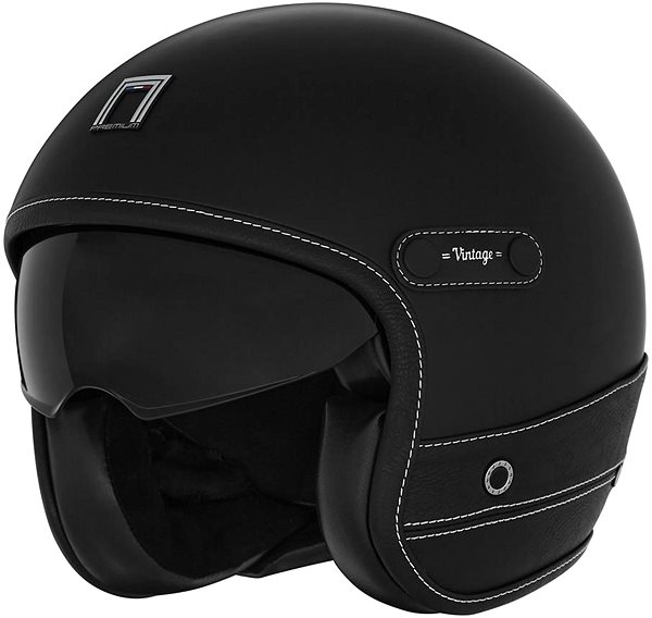 Prilba na skúter NOX PREMIUM Heritage 2024, čierna koža, veľkosť L ...