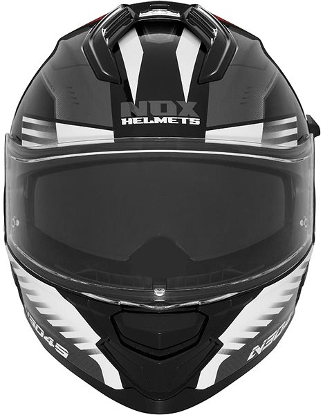 Motoros sisak NOX N304S CARVER 2025 Bukósisak, fekete/ fehér/ piros, mérete S ...