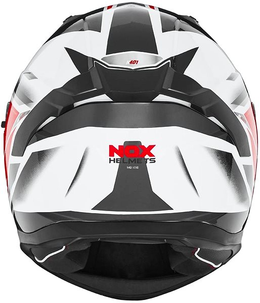 Prilba na motorku NOX N401 Xeno 2024, čierna, biela, červená, veľkosť L ...