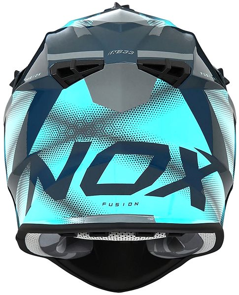 Prilba na motorku NOX N633 2024, neon modrá, sivá, veľkosť L ...