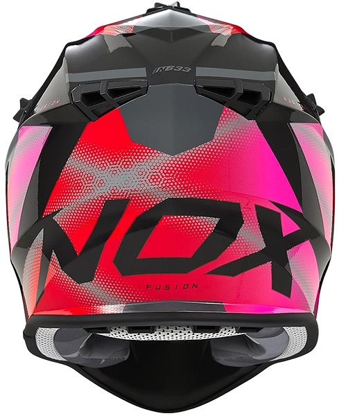 Prilba na motorku NOX N633 2024, neón ružová, červená, sivá, veľkosť S ...