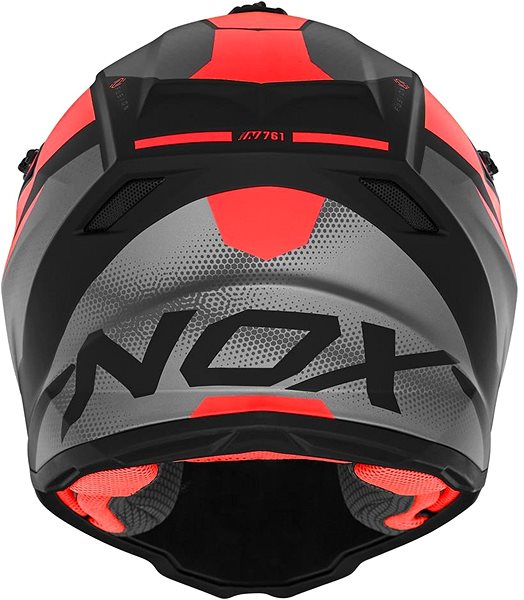 Prilba na motorku NOX N761 MX 2024, detská, neón červená, čierna, sivá, veľkosť 2XL ...